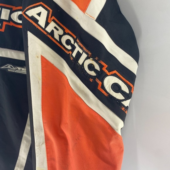 VTG Arctic Cat A-TEX Snowmobile Pullover Shell Jacket Black Orange White Sz XL - Picture 6 of 16